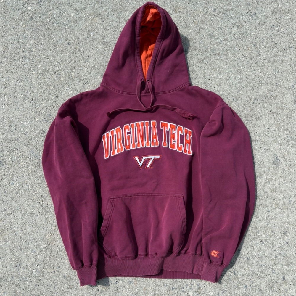 VTG Colosseum Virginia Tech Hokies Distressed Hoodie - Embroidered Logo - XXL